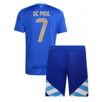 Camiseta Argentina Rodrigo De Paul #7 Visitante Equipación para niños Copa America 2024 manga corta (+ pantalones cortos)